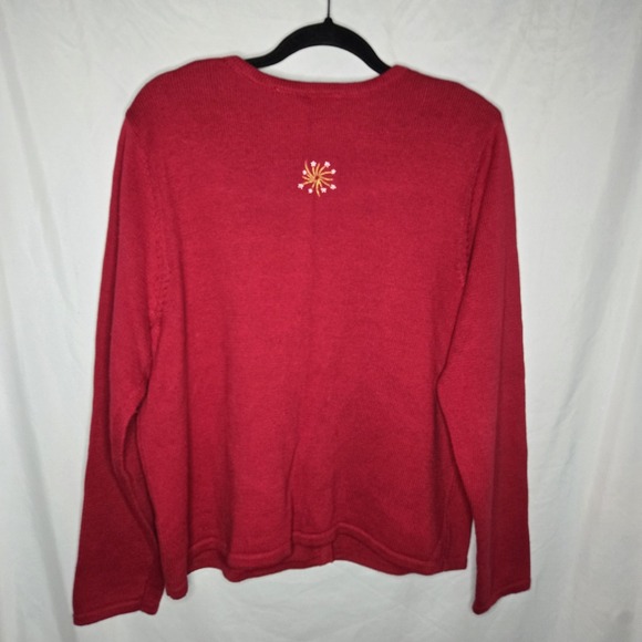 CROFT & BARROW Women's Cardigan XL Red Stars & Stripes Americana USA Flag - Picture 4 of 8